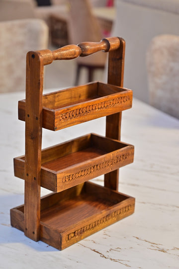 3-Tier Wooden Spoon & Fork Organizer – Cutlery Storage Rack